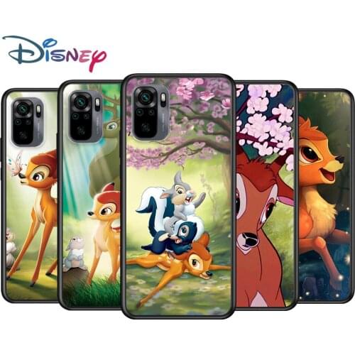 Bambi Cute for Xiaomi Redmi Note 10 10S 9 9T 9S 9Pro Max 8T 8Pro 8 7 6 5 Pro 5A 4X 4 Soft Black Phone Case
