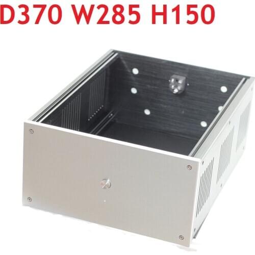 Headphone Amp Chassis Size D370 W285 H150 DAC Amplifier Case Aluminum Chassis Power Supply DIY Box WA109 Three Side Cooling Hole
