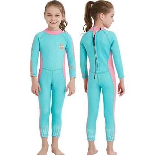 Wetsuit 2.5MM Neoprene Girls Children Rash Guard Swimming Windsurf Surf Kitesurf Scuba Diving Kids Swimwear Clothes Bathing Suit