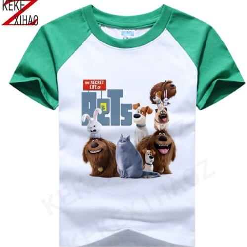 Pet Dog Print Children T-shirt Kids Favorite Pet Secret Boys Girls' Favorite Leisure Cotton T-shirt Boys Girls Summer Sports Tee