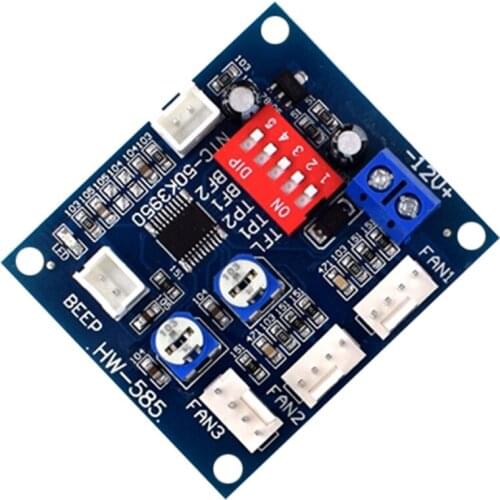 HW-585 3 Channel DC 12V PWM Speed Temperature Controller 4 Wire Computer Fan Thermostat Governor Module Board For PC Computer