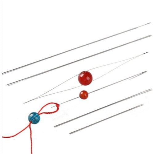 1pc Stainless Steel Opening Curved Beading Needles Tools Pins For Threading String Cord Easy DIY Jewelry Findings Making