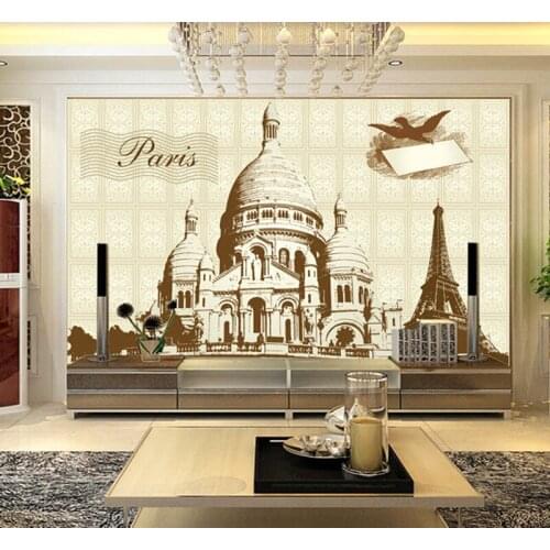 Custom 3D murals,Vector world famous architectural style papel de parede, living room sofa background TV wall bedroom wallpaepr