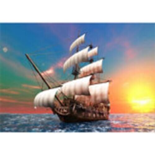 Paint By Numbers Blue Ship On Canvas With Frame For Adults 40x50 DIY Craft Kits Painting By Number Handmade Drawing Color Decor