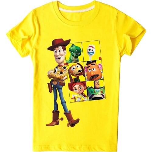 Summer Kids T Shirt Woody Anime Figures Cartoon Printing Clothing Disney Toy Story Clothes TopsGirl Boys Infant Toddler Tees
