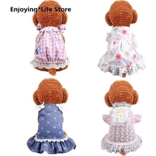 Cute Sweet Cat Dog Princess Dress Summer Pet Clothes for Small Dogs Costume Puppy Skirt Pets Dresses Small Dog Dress