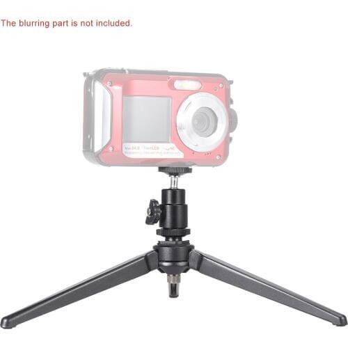 Mini Portable Aluminum Alloy Table Top Tripod with Swivel Ballhead for Smartphones Camera Mount Monopod Self-portrait Stick