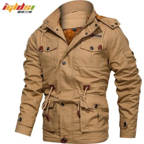Mens Winter Fleece Jacket and Coats Thick Warm Parkas Casual Outwear Jackets For Men jaquetas masculina inverno Hooded Overcoat