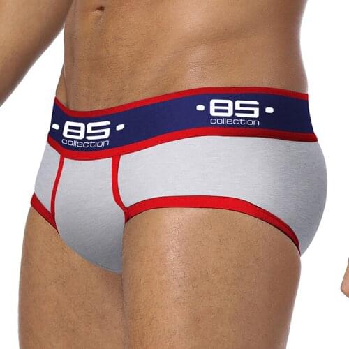 85 Brand 50PC/LOT Wholesale Men Underwear Sexy Gay Briefs Male Panties Comfortable Underpants Breathable Cotton Mesh Men Briefs