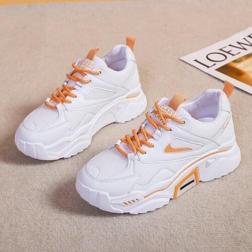 2021 Male Dad Shoes Adult Platform Trainers Stylish Casual Chunky Sneakers For Women Men white Sport Thick Sole Footwear
