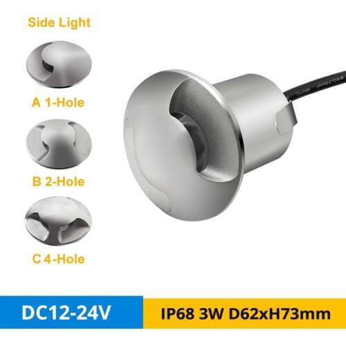 12pcs/lot Outdoor Buried Wall Light DC12V 3W IP68 Waterproof Exterior Landscape Underwater Lamps Garden Avenue Stair Lighting