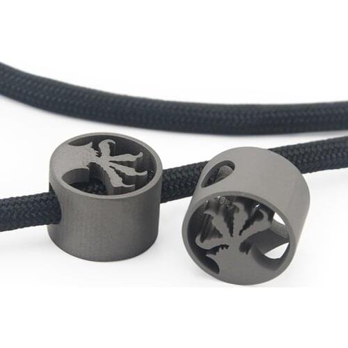 TC4 Titanium Alloy Knife Beads Eagle Claw Paracord Umbrella Rope Cord Outdoor EDC Lanyard Wash Stone Rough Beads