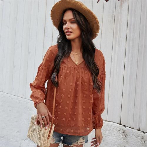 OIMG Womens Chiffon Shirts