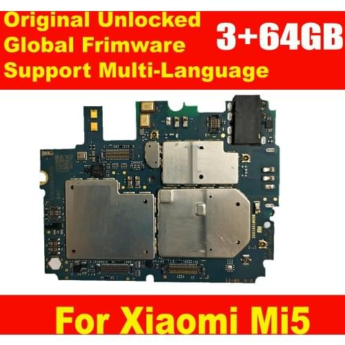Tested Unlocked Mainboard For Xiaomi 5 Mi 5 M5 Mi5 Motherboard With Chips Circuits Flex Cable 64GB Global Rom Electronic Panel
