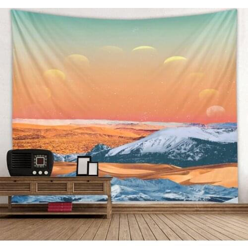 Landscape Illustration Tapestry Sun Tapestry Psychedelic Lace Hippie Mandala Tapestry Bohemian Family Dormitory Decoration