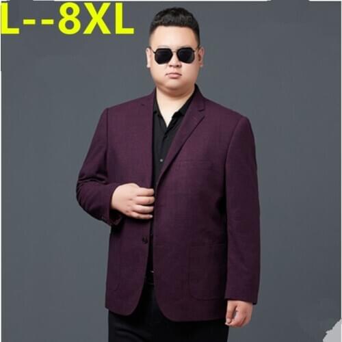 Plus size 10XL 8XL 6XL 5XL Mens Korean slim fit fashion cotton blazer Suit Jacket plus size Male blazers Mens coat Wedding