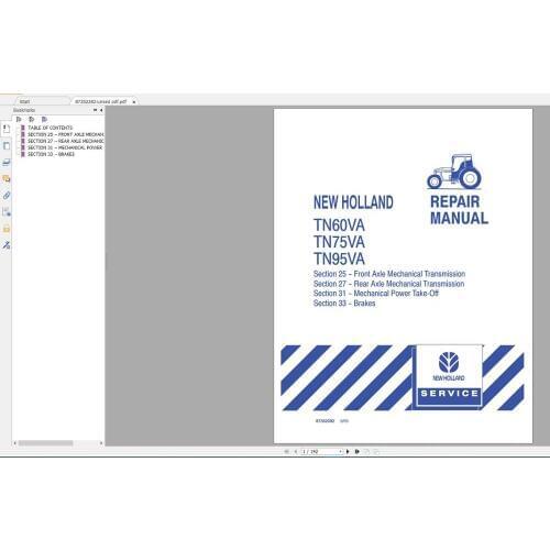 New Holland NAFTA AGRICULTURE & NHCE Construction Equipment Service Manual 2019 Full 180Gb