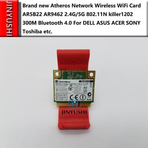 Brand new Atheros Network Wireless WiFi Card AR5B22 AR9462 2.4G/5G 802.11N killer1202 300M Bluetooth 4.0 For DELL ASUS ACER etc