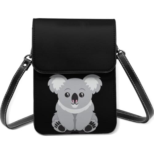Koala Shoulder Bag Streetwear Woman Mobile Phone Bag Fashion Vintage Leather Bags
