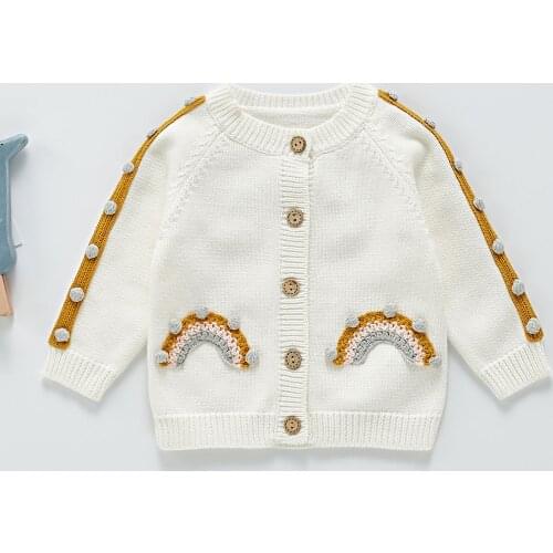 2020 New Baby Girls Sweaters Coats Fall Winter newborn Baby Clothes Long Sleeve Solid Knitting Tops Casual Ruffle Knitwear
