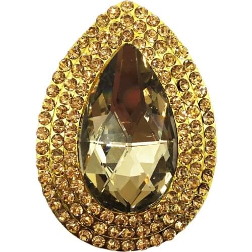 Fashion Champagne Gold Rhinestone Teardrop Water Dorp Brooches Womens Alloy Branch Brooch Pins Suits Dress Banquet Brooch BRO17