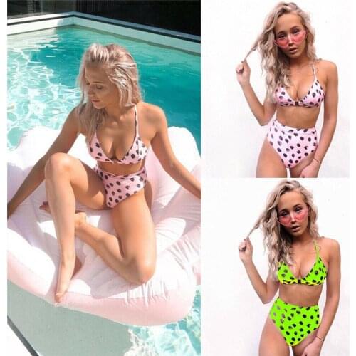 Women High Waist Polka Dot Bikini Set Push Up Padded Swimsuit Beachwear Swimwear Swimwear Women 2019 Swimming Suit For Women