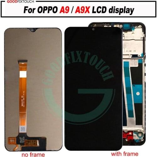For OPPO A9x A9 LCD Display + Touch Screen Digitizer Assembly Replacement Parts with frame For OPPO A9 A9X screen