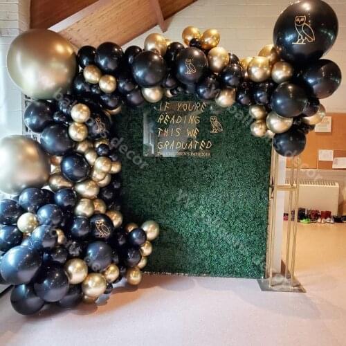 143pcs Garland 1 Kit DIY Wedding Backdrop Black Gold ChromeLatex s for Baby Shower Birthday Party Supplies