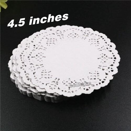160pcs/pack) 4.5 inches New arrivals round shape white paper doilies wood pulp placemat bread cake holder packing decoration