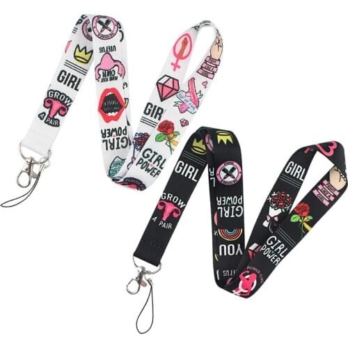 20pcs Feminist Classical Style Lanyard For keys The 90s Phone Working Badge Holder Neck Straps With Phone Hang Ropes webbings