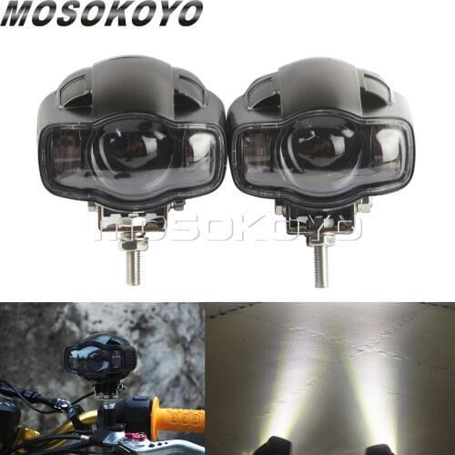 2x Motorcycle LED Bright Fog Light USB Charger Spot Beam Headlight DRL Lamp for Honda BMW R1200 Suzuki W/28mm 32mm Clamp