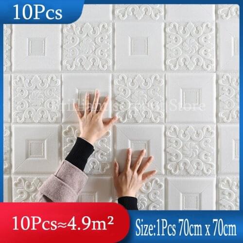 3D Brick Ceiling Wall Sticker Living Room Bedroom Roof Ceiling Decoration Sticker TV Background Kitchen Sticker Foam Wallpaper