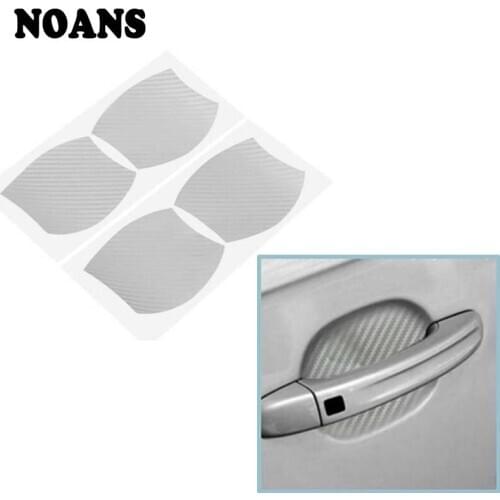 4pcs Carbon For Mercedes benz W204 W203 W211 AMG Mini cooper Skoda octavia a5 Car Stickers Exterior Door Handle Protective Film