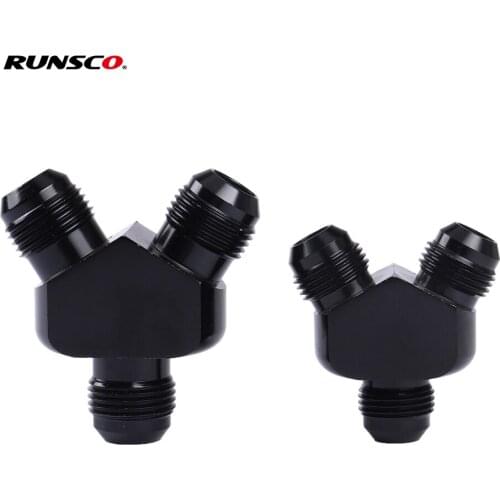 AN6 AN8 AN10 AN12 Y Block Adapter Fittings Adaptor Adaptor Y Type Oil Pipe Joint Aluminum Black 6 8 10 12 AN Fittings