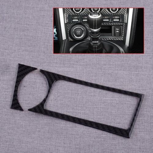 Car Black Ignition Switch Panel Trims Covers Stickers Carbon Fiber Fit For Toyota GT86 Scion FR-S Subaru BRZ 2012 2013-2017 LHD