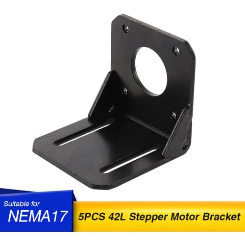 Free shipping 5pc Nema 17/775-150w motor/ Reduction gear motor mount L bracket 42 mounting bracket diy cnc parts for 3D PRINTER