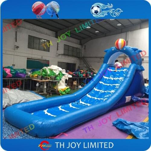 Free shipping!9*2*4mH inflatable dolphin slide with pool for kids fun play,backyard inflatable water slide inflatable pool slide