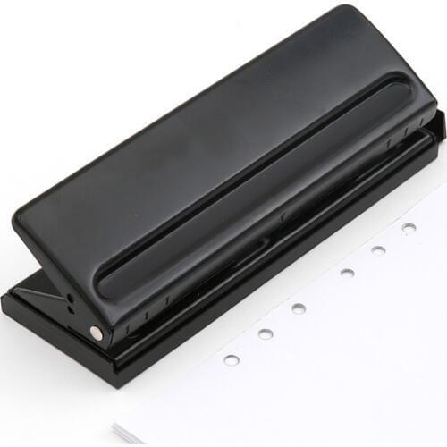 6 Holes Paper Puncher, Adjustable Stainless Steel Desktop Hole Punch, 6 Sheets Capacities