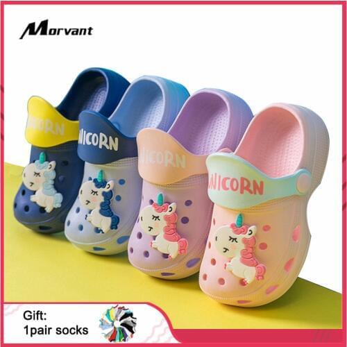 Kids slippers Cute Cartoon Baby Hole Sandals Soft Comfortable infant garden Shoes Summer Boys Girls slippers