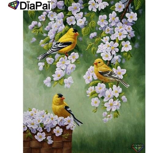 DIAPAI 5D DIY Diamond Painting 100% Full Square/Round Drill "Bird flower" Diamond Embroidery Cross Stitch 3D Decor A22943