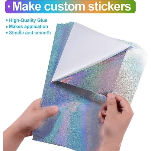Holographic A4 Printable Vinyl DIY/Small/Rainbow Stickers are waterproof and scratch-resistant suitable for inkjet/laser printer