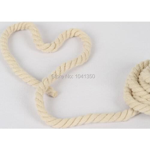 Cotton Three Folded Knitted Twisted Rope Coarse For DIY Handmade Bag Decoration Accessory Binding Craft 1.5CM 5Meters/lot