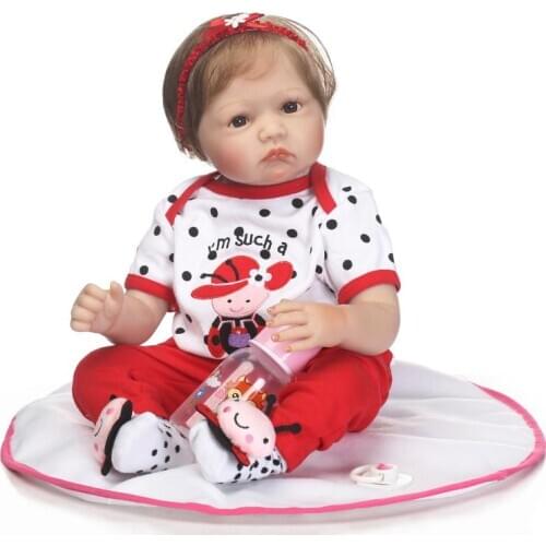 NPK Doll Reborn 55CM Soft Silicone Reborn Baby Dolls Vinyl Toys bebe reborn menina childrens day gift
