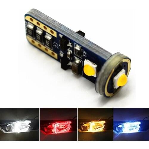 10pcs T10 LED W5W 194 168 CANBUS Car Reading Clearance Light Bulb Auto Door Tail Lamp 3030 3SMD White Red Ice Blue Yellow DC12V