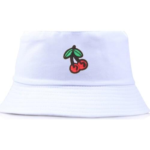 Summer Fisherman Hat Fruit cherry decoration Bucket Hats For Women Men Street Hip Hop Bucket Cap Vintage Printed Fishing Hat