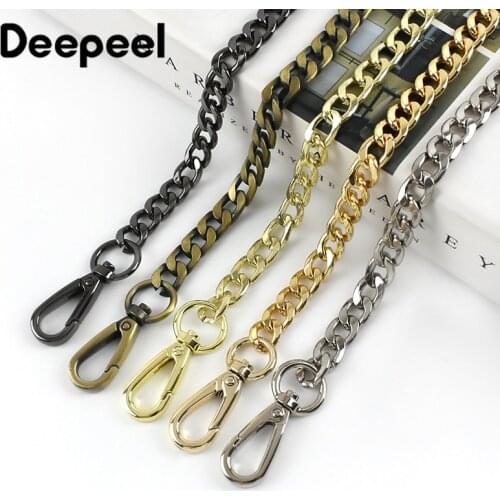Deepeel 60/100/110/120cm Handbag Metal Chains with Buckles DIY Bags Purse Replacement Shoulder Straps Hardware Parts Accessories