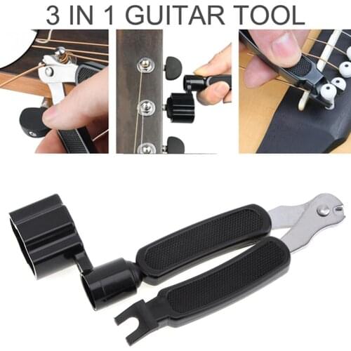 3 in 1 Multifunction Guitar Accessories Guitar Peg String Winder + String Pin Puller + String Cutter