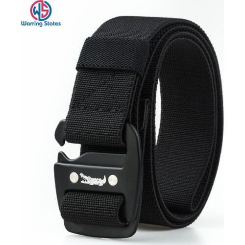 Mens stretch woven belt adjustable casual outdoor belt alloy metal buckle hunting training belt accessories