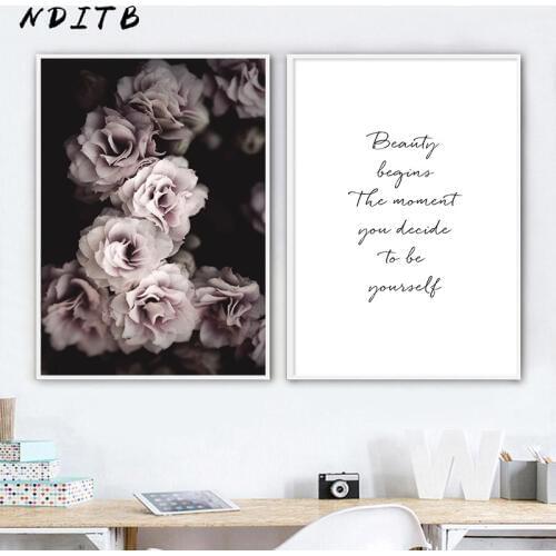 Rose Flower Canvas Art Poster Botanical Decorative Print Wall Painting Nordic Style Picture Living Room Scandinavian Home Decor