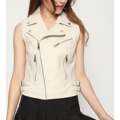 New fashion black white vest jacket 2021 bomber motorcycle Leather jackets women Faux Soft Leather brand jacket jaqueta couro